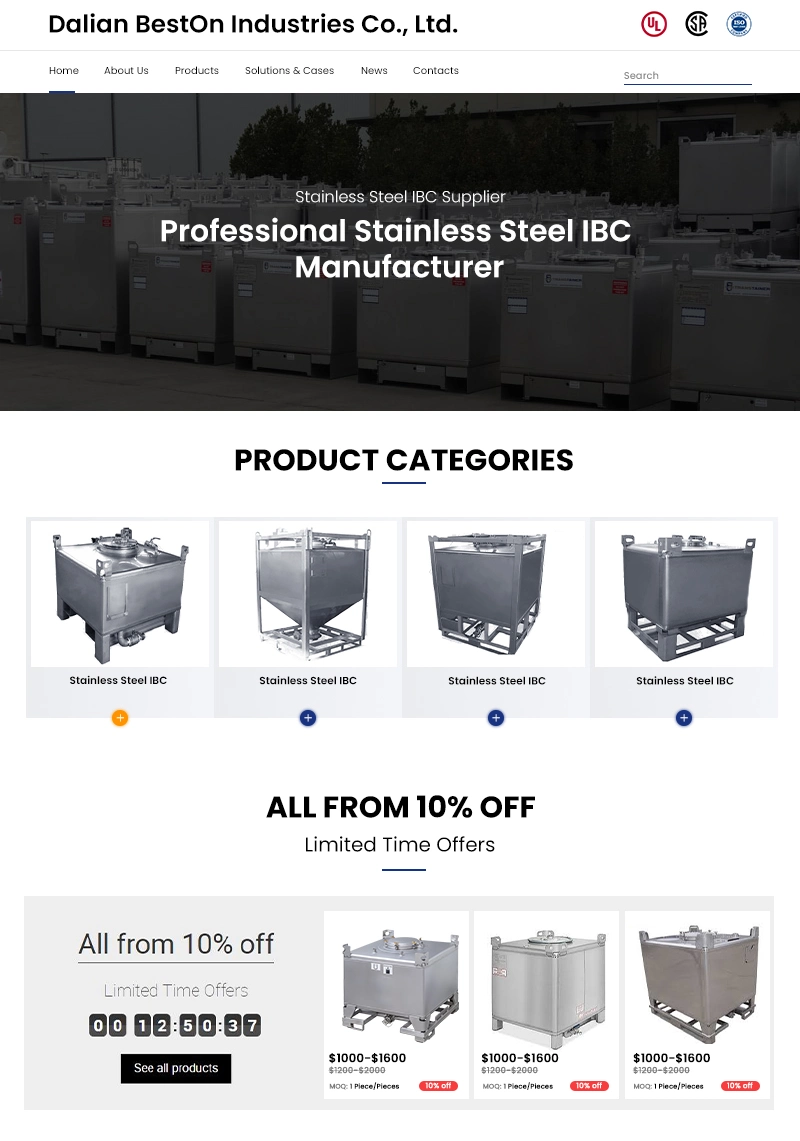 Un Approved Stainless Steel IBC Tote Tanks Chemical Containers Intermediate Bulk Container OEM Customized China IBC 1000L 2000L 350 Gallon 550 Gallon